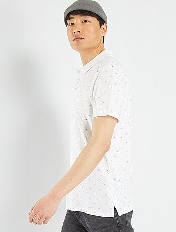 Short-sleeved printed polo shirt