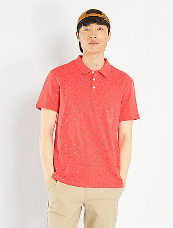 Short-sleeved printed polo shirt