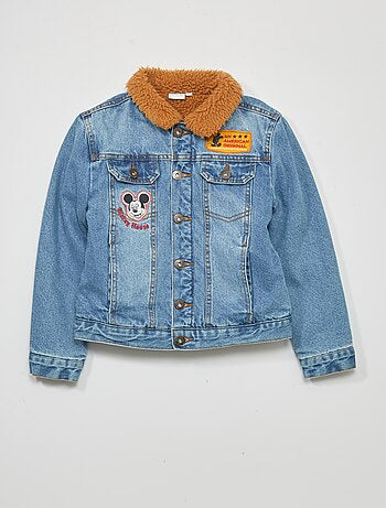 'Mickey' denim jacket with Sherpa lining