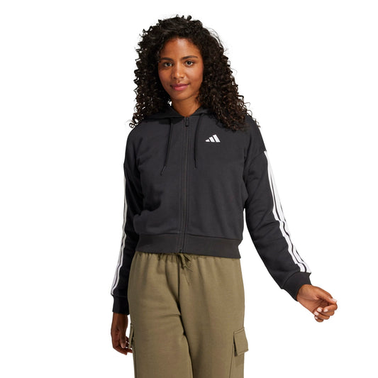Essentials 3-Stripes French Terry Full-Zip Hoodie