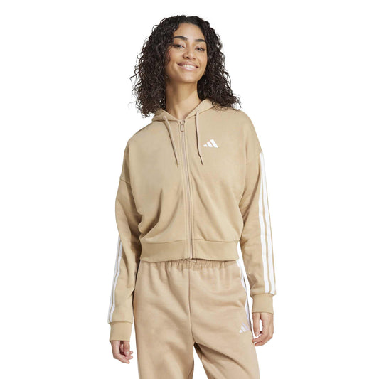 Essentials 3-Stripes French Terry Full-Zip Hoodie