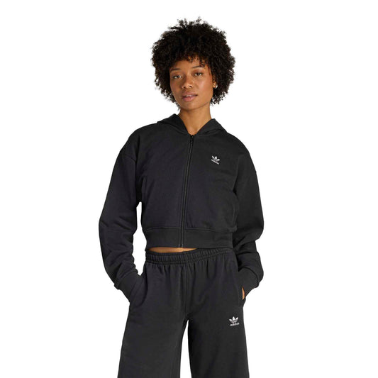 ESSENTIALS FRENCH TERRY CROPPED ZIP HOODIE