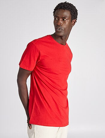 Plain jersey straight T-shirt