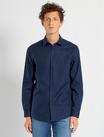 Block colour straight-cut shirt