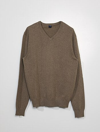 Plain knit basic sweater