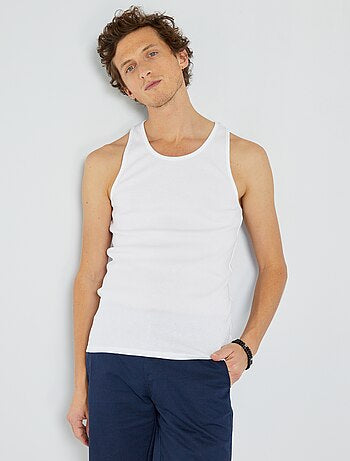 Plain ribbed vest top