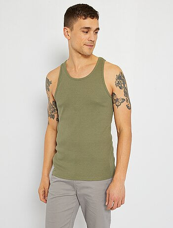 Plain ribbed vest top